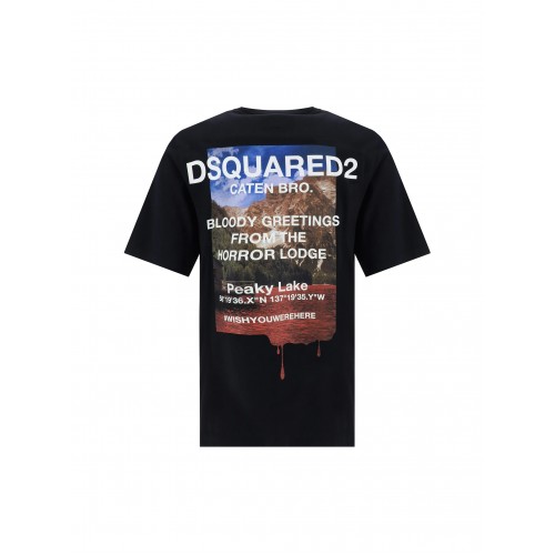 Tricou DSQUARED2, Peaky Lake, Black Tricou DSQUARED2, Peaky Lake, Black
