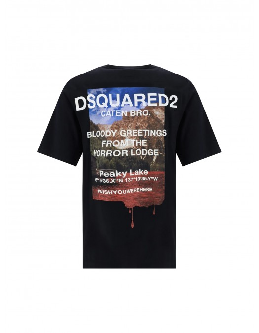 Tricou DSQUARED2, Peaky Lake, Black - S74GD1335S24662100