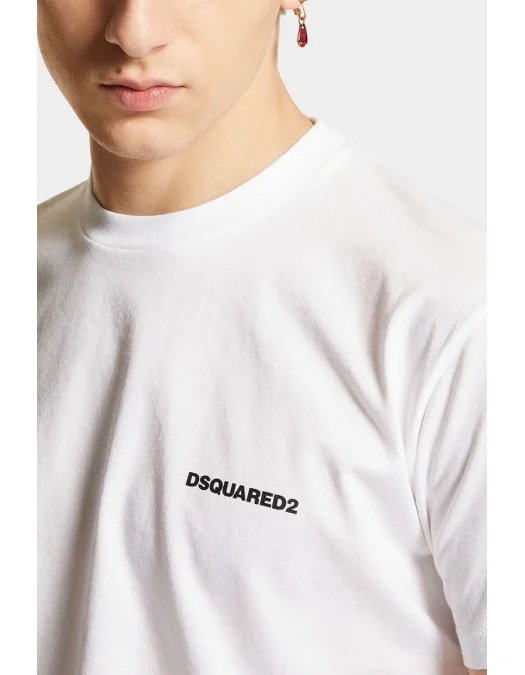 Tricou DSQUARED2, White JERSEY, Print Milano Map - S74GD1338D20020100 Tricou DSQUARED2, White JERSEY, Print Milano Map - S74GD1338D20020100