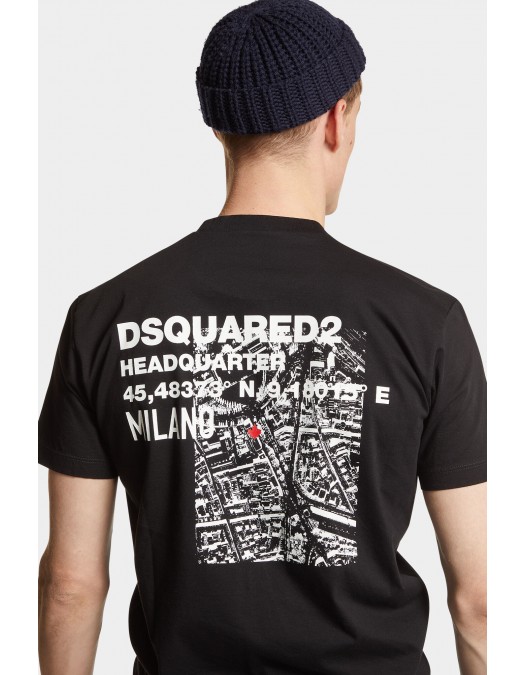 Tricou DSQUARED2, JERSEY, Print Milano Map - S74GD1338D20020900
