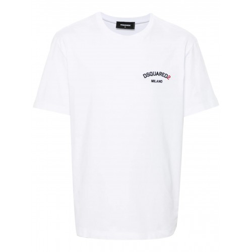 Tricou DSQUARED2, Milano, Logo frontal, White Tricou DSQUARED2, Milano, Logo frontal, White