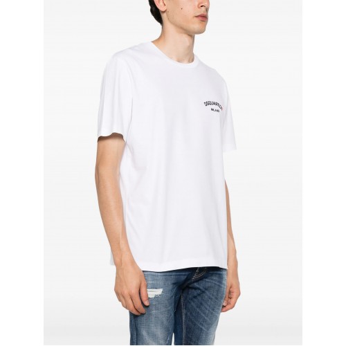 Tricou DSQUARED2, Milano, Logo frontal, White Tricou DSQUARED2, Milano, Logo frontal, White