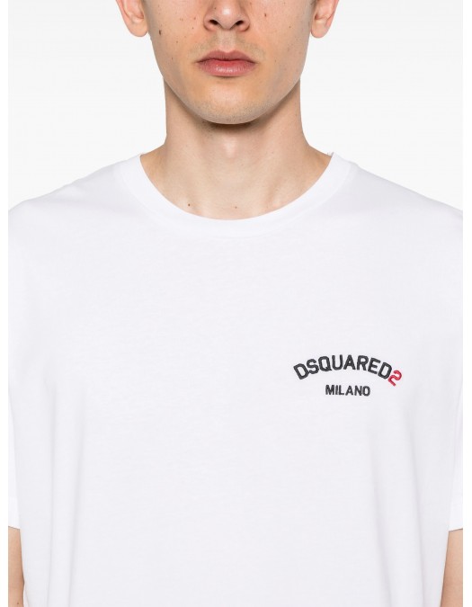 Tricou DSQUARED2, Milano, Logo frontal, White - S74GD1357D20020100