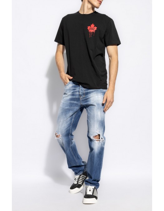 Tricou DSQUARED2, Maple Leaf, Classic Black - S74GD1358D20014900