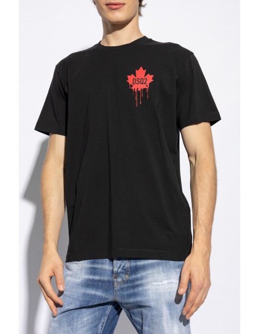 Tricou DSQUARED2, Maple Leaf, Classic Black - S74GD1358D20014900