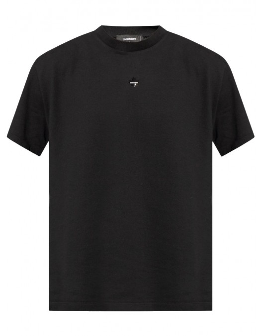 Tricou DSQUARED2, Elegant Logo Insert, Classic, Black - S74GD1359S22743900