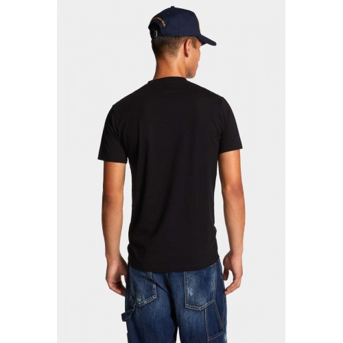 Tricou DSQUARED2, Adventure Is Calling Print, Cool Fit, Negru Tricou DSQUARED2, Adventure Is Calling Print, Cool Fit, Negru