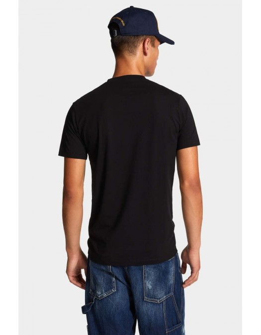 Tricou DSQUARED2, Adventure Is Calling Print, Cool Fit, Negru - S74GD1395D20020900