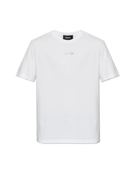 Tricou DSQUARED2, Silver Logo Application, White - S74GD1398D20020100