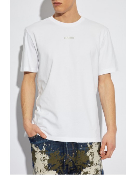 Tricou DSQUARED2, Silver Logo Application, White - S74GD1398D20020100