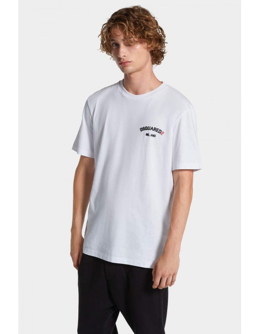 TRICOU DSQUARED, Logo-Print T-shirt, Regular Fit, Alb - S74GD1400D20020100 TRICOU DSQUARED, Logo-Print T-shirt, Regular Fit, Alb - S74GD1400D20020100