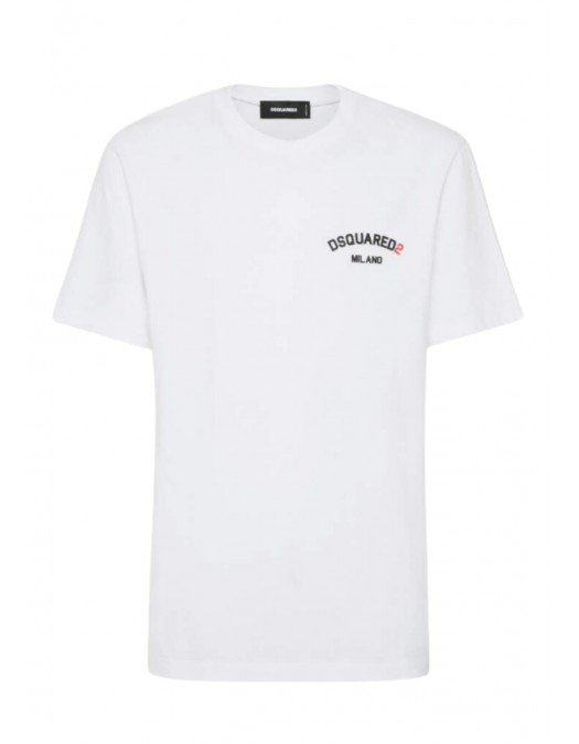 TRICOU DSQUARED, Logo-Print T-shirt, Regular Fit, Alb - S74GD1400D20020100 TRICOU DSQUARED, Logo-Print T-shirt, Regular Fit, Alb - S74GD1400D20020100