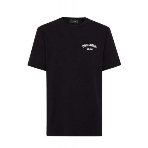 TRICOU DSQUARED, Logo-Print T-shirt, Regular Fit, Negru TRICOU DSQUARED, Logo-Print T-shirt, Regular Fit, Negru