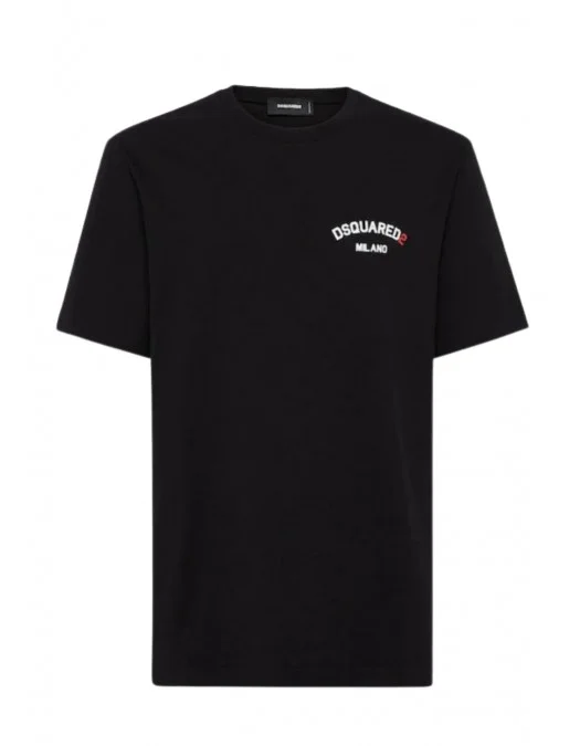 TRICOU DSQUARED, Logo-Print T-shirt, Regular Fit, Negru - S74GD1400D20020900