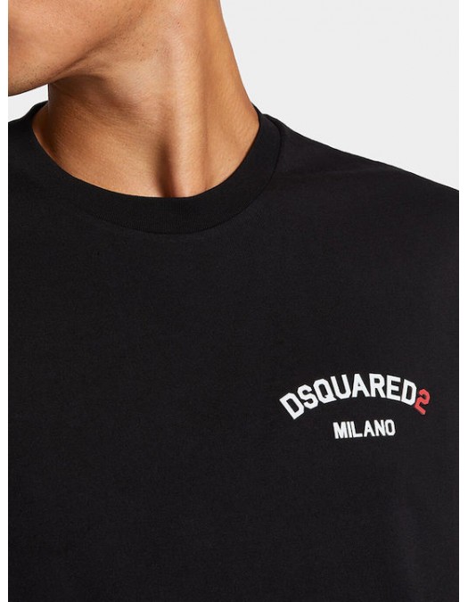 TRICOU DSQUARED, Logo-Print T-shirt, Regular Fit, Negru - S74GD1400D20020900 TRICOU DSQUARED, Logo-Print T-shirt, Regular Fit, Negru - S74GD1400D20020900