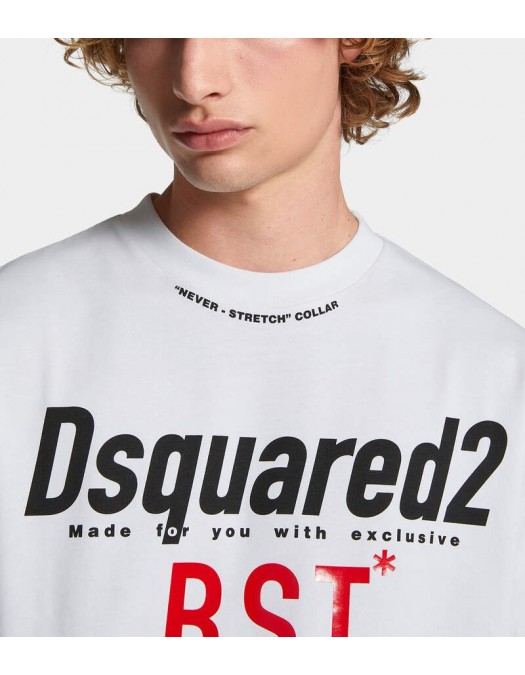 Tricou DSQUARED2, Blood Sweat Tears, Loose Fit, White - S74GD1410D20033100