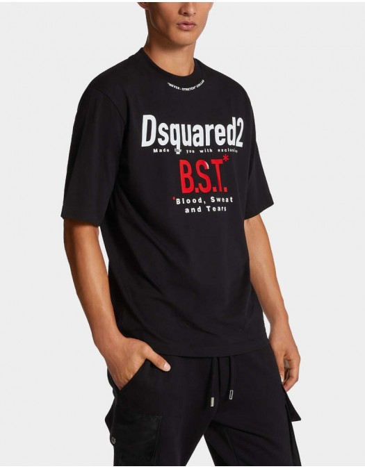 Tricou DSQUARED2, Blood Sweat Tears, Loose Fit, Black - S74GD1410D20033900