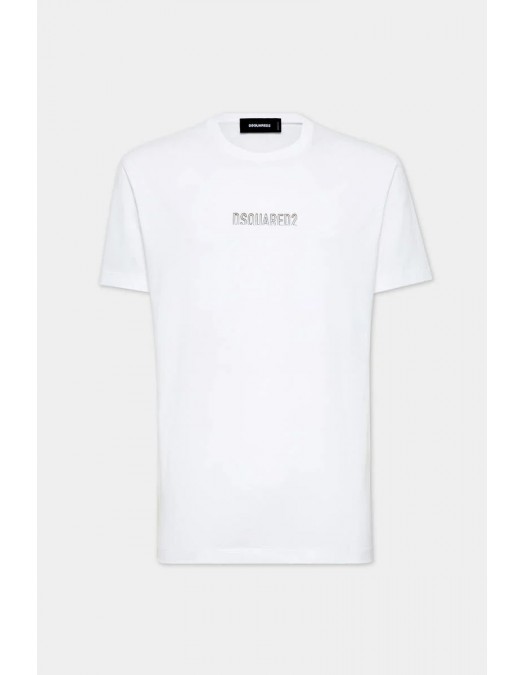 Tricou DSQUARED2, Outline Logo, Cool Fit, White - S74GD1415D20020100