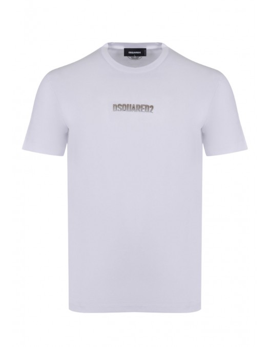 Tricou DSQUARED2, Outline Logo, Cool Fit, White - S74GD1415D20020100