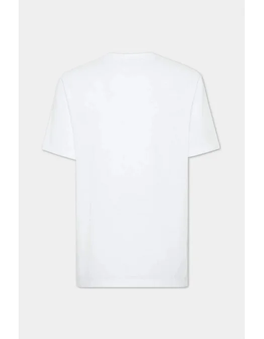 Tricou DSQUARED2, Embroidered Neck, Regular Fit, White - S74GD1417D20020100
