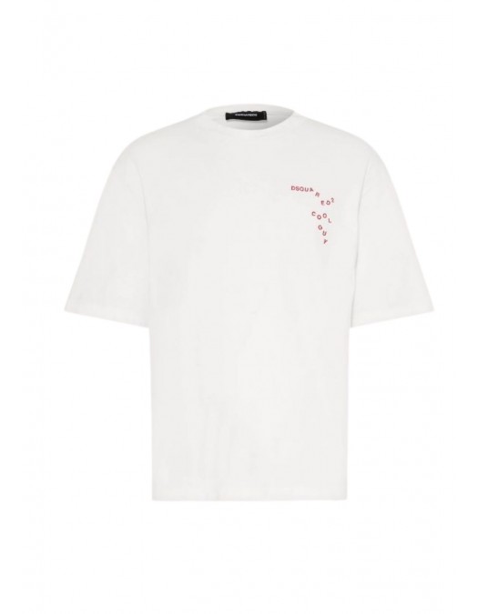 TRICOU DSQUARED2, Falling Logo, Alb, Loose Fit - S74GD1444D20020100