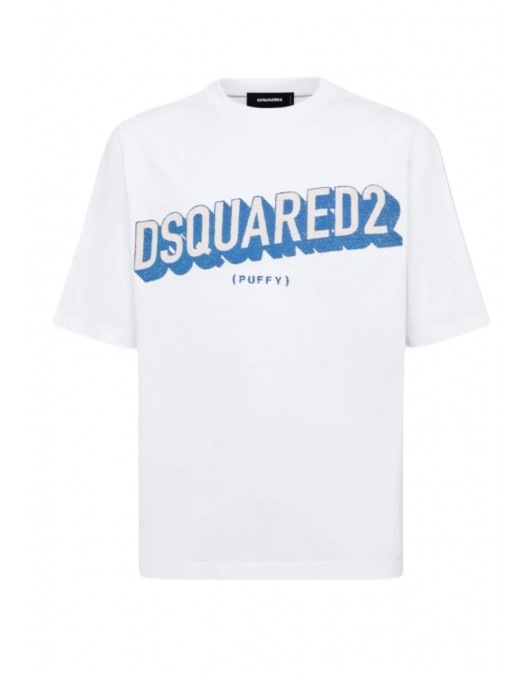 TRICOU DSQUARED2, Logo 3D, Puffy, Alb - S74GD1444D20020100 TRICOU DSQUARED2, Logo 3D, Puffy, Alb - S74GD1444D20020100