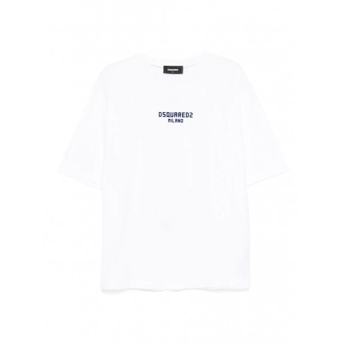 Tricou DSQUARED2, Logo Insert, Milano, White Tricou DSQUARED2, Logo Insert, Milano, White