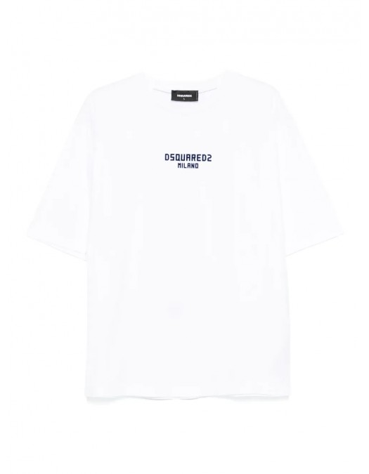 Tricou DSQUARED2, Logo Insert, Milano, White - S74GD1455D20020965 Tricou DSQUARED2, Logo Insert, Milano, White - S74GD1455D20020965