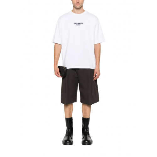 Tricou DSQUARED2, Logo Insert, Milano, White Tricou DSQUARED2, Logo Insert, Milano, White