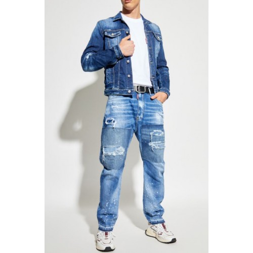 SET TRICOURI DSQUARED2, Twin Pack, Logo D2 atasat, Alb-Negru, Regular Fit