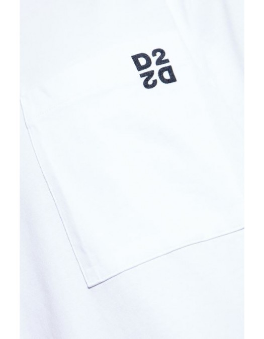 SET TRICOURI DSQUARED2, Twin Pack, Logo D2 atasat, Alb-Negru, Regular Fit - S74GD1475D20033963