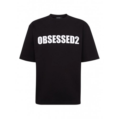 Tricou DSQUARED2, Large Obsessed2, Simple, Black Tricou DSQUARED2, Large Obsessed2, Simple, Black