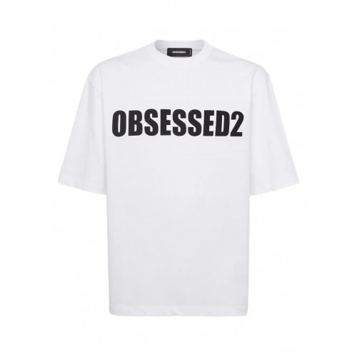 Tricou DSQUARED2, Large Obsessed2, Simple, White Tricou DSQUARED2, Large Obsessed2, Simple, White
