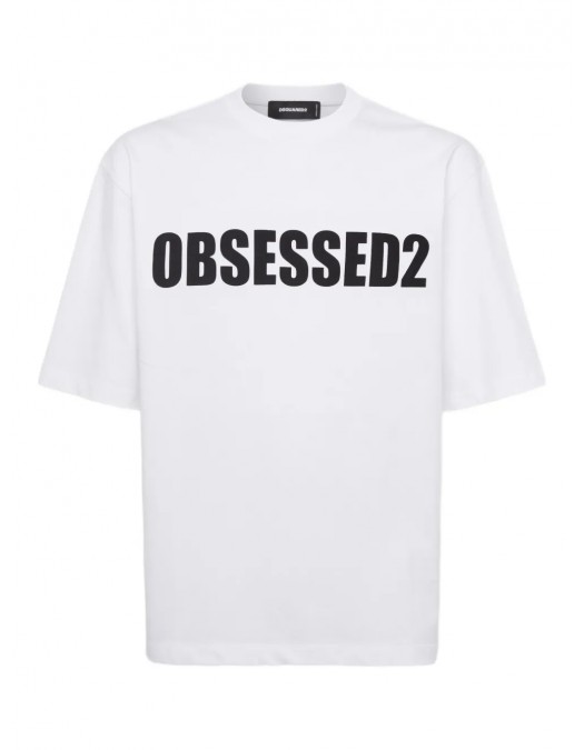 Tricou DSQUARED2, Large Obsessed2, Simple, White - S74GD1478D20033100 Tricou DSQUARED2, Large Obsessed2, Simple, White - S74GD1478D20033100