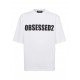 Tricou DSQUARED2, Large Obsessed2, Simple, White - S74GD1478D20033100 Tricou DSQUARED2, Large Obsessed2, Simple, White - S74GD1478D20033100