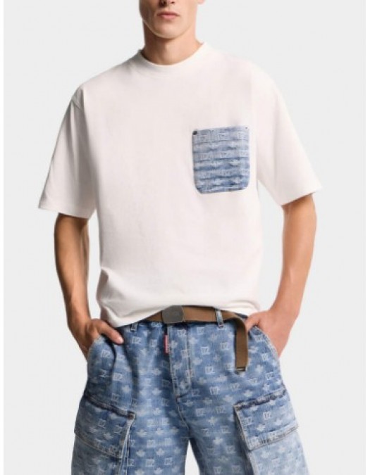 Tricou DSQUARED2, D2 Monogram Loose Fit T-Shirt - S74GD1554D20106100L