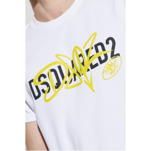 Tricou DSQUARED2, WHITE T-shirt with printed logo