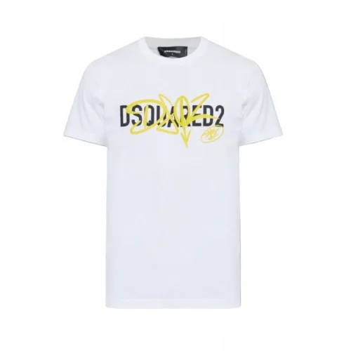 Tricou DSQUARED2, WHITE T-shirt with printed logo
