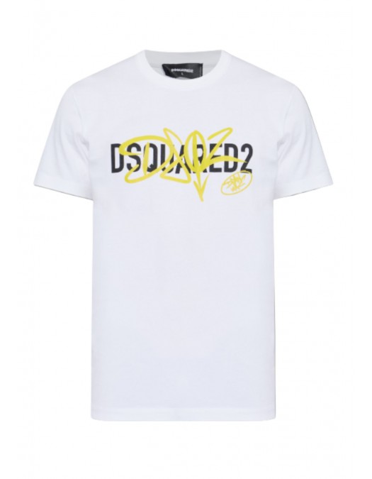 Tricou DSQUARED2, WHITE T-shirt with printed logo - S74GD1580D20106100