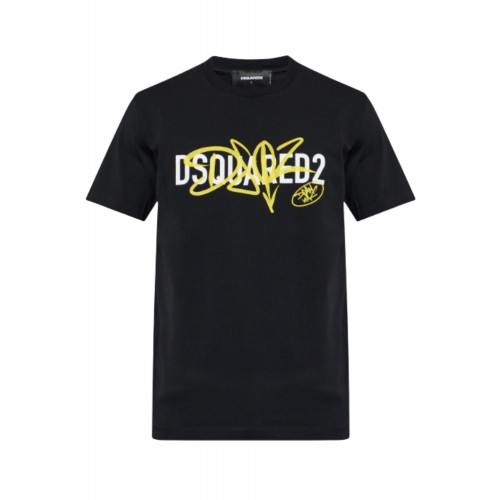 Tricou DSQUARED2, BLACK T-shirt with printed logo