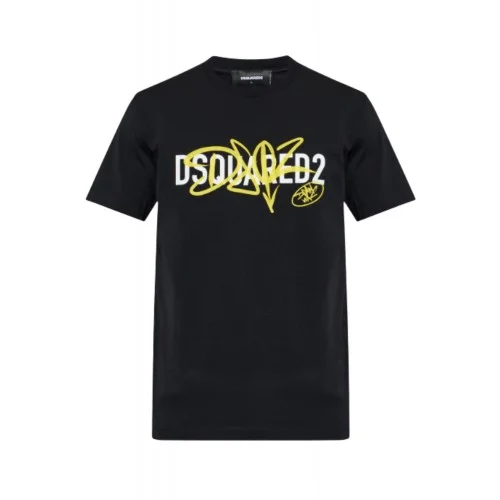 Tricou DSQUARED2, BLACK T-shirt with printed logo
