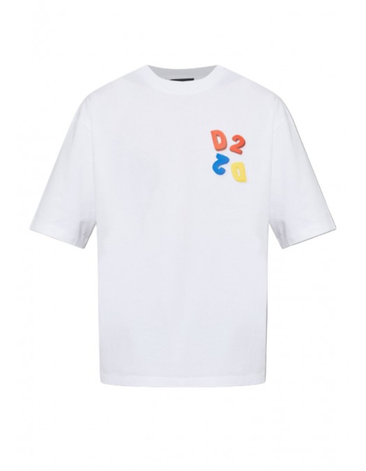 Tricou DSQUARED2, WHITE T-shirt with patch - S74GD1584D20033100