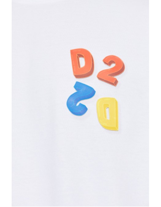 Tricou DSQUARED2, WHITE T-shirt with patch - S74GD1584D20033100