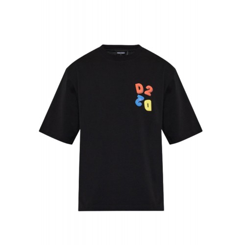 Tricou DSQUARED2, BLACK T-shirt with printed logo