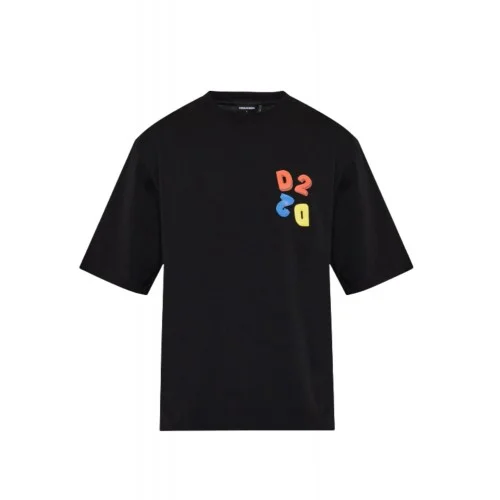 Tricou DSQUARED2, BLACK T-shirt with printed logo
