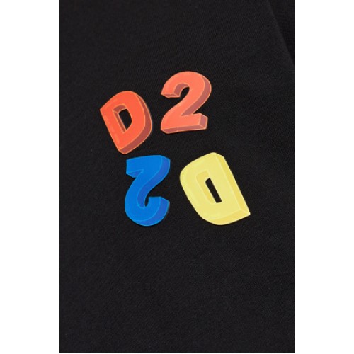 Tricou DSQUARED2, BLACK T-shirt with printed logo