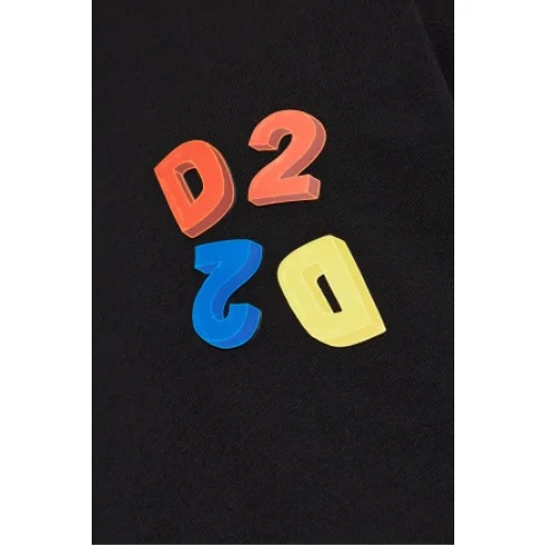 Tricou DSQUARED2, BLACK T-shirt with printed logo