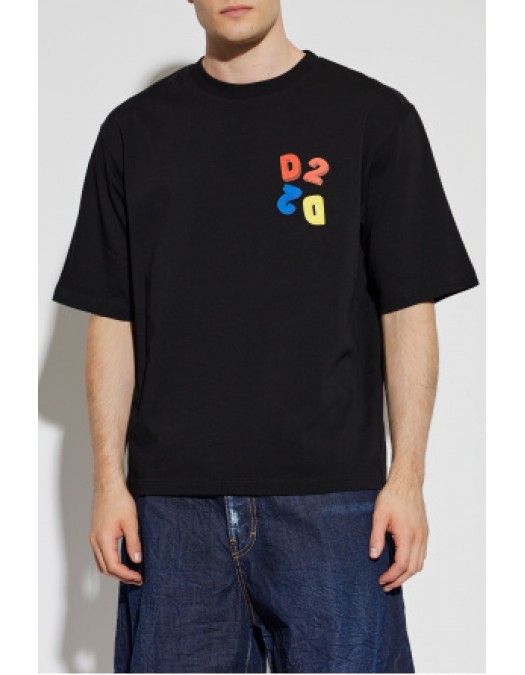 Tricou DSQUARED2, BLACK T-shirt with printed logo - S74GD1584D20033900