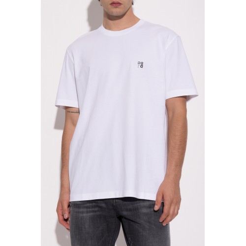 Tricou DSQUARED2, D2 Logo atasat, Alb