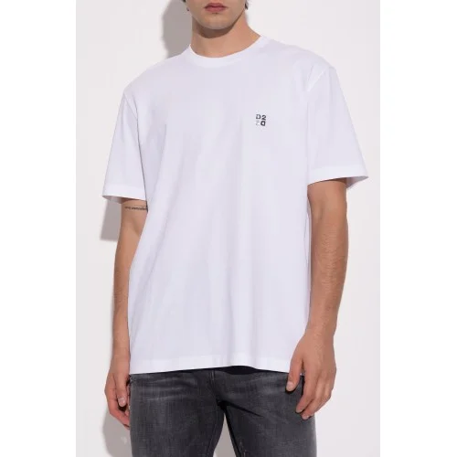 Tricou DSQUARED2, D2 Logo atasat, Alb